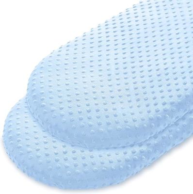 Minky Dot Bassinet Fitted Sheet Set of 2,  Soft and Warm Fleece Cradle Sheets for Boys and Girls