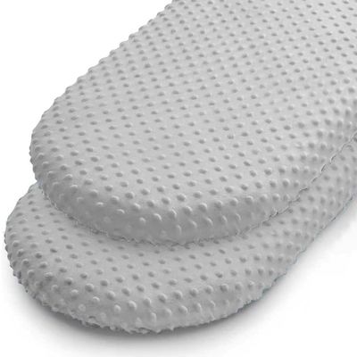 Minky Dot Bassinet Fitted Sheet Set of 2,  Soft and Warm Fleece Cradle Sheets for Boys and Girls