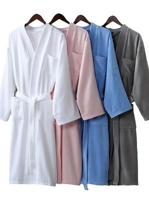 Classic Men’s Lounge Bathrobe – Soft V-Neck Belted Robe with Long Sleeves for Everyday Comfort