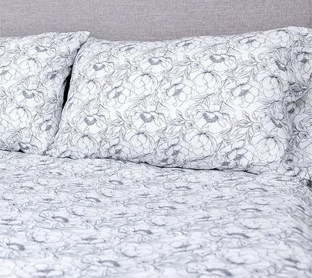 Super Soft Bed Sheets with Fitted Sheet, Flat Sheet & Pillowcase – Elegant Black & White Floral Bedding Set