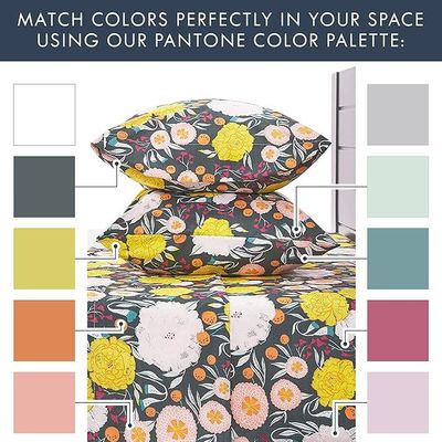 Super Soft Wrinkle Resistant Bedding Set, Premium Floral Printed Bed Sheets Set