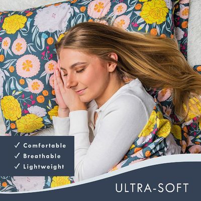 Super Soft Wrinkle Resistant Bedding Set, Premium Floral Printed Bed Sheets Set