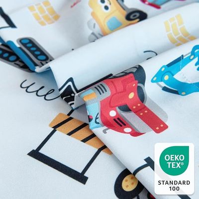 Engineering Car Sheets with Deep Pockets, Wrinkle-Free, Cozy Soft Cartoon Print Bed Sheets Set