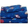 Twin Sheet Set with Space Universe Pattern，Breathable Silky Soft Microfiber Kids Sheet Set