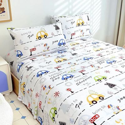Kids Car Sheets Set With Deep Pockets, Breathable, Wrinkle-Free, Cozy Soft Cute Bed Sheets Set