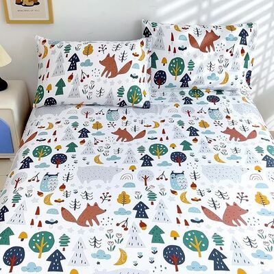 Teens Foxes Sheet Set With Deep Pockets, Breathable, Wrinkle-Free, Cozy Soft Bed Sheet Set