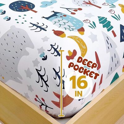 Teens Foxes Sheet Set With Deep Pockets, Breathable, Wrinkle-Free, Cozy Soft Bed Sheet Set