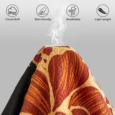 Reversible Farmhouse Botanical Lightweight Microfiber Bedding Quilts Set for All Season