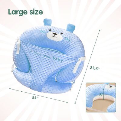 3-in-1 Multifunctional Breastfeeding Pillows with Blue Cat, Baby Nursing Pillow with Sloped Design