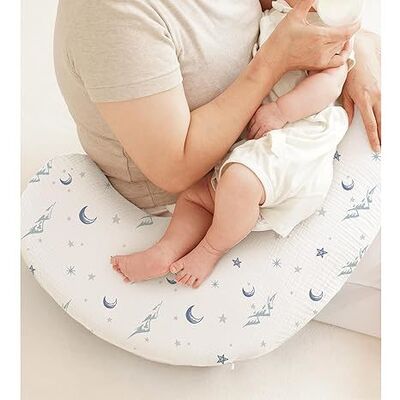 Muslin Nursing Pillow Covers, 2 Pack, Soft & Adorable Slipcovers with Zipper Closure