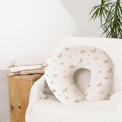 2 Pack Nursing Pillow Covers with Zipper Closure, 100% Cotton Covers for Breastfeeding Pillows