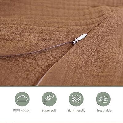 2 Pack Nursing Pillow Covers with Zipper Closure, 100% Cotton Covers for Breastfeeding Pillows