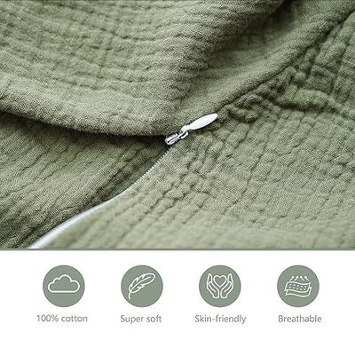 2 Pack Muslin Nursing Pillow Covers,100% Cotton Covers for Breastfeeding Pillows