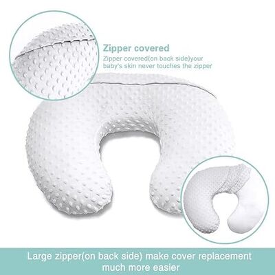 2 Pack Nursing Pillow Cover Set White&Khaki Breastfeeding Pillow Slipcover Fits Naked Nursing Pillow