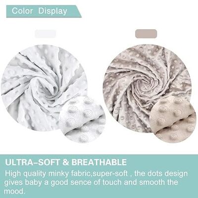 2 Pack Nursing Pillow Cover (White&Khaki) With Soft Minky Dot For Breastfeeding