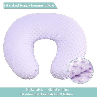 2 Pack Nursing Pillow Cover (Lilac&Navy) With Soft Minky Dot For Breastfeeding