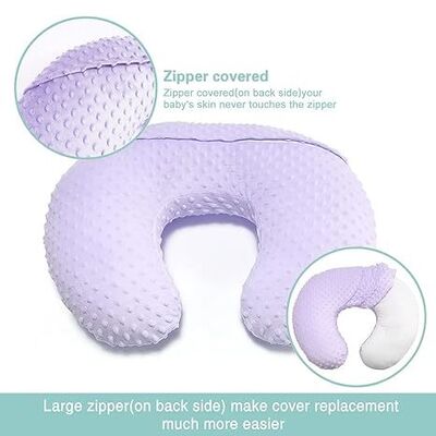 2 Pack Nursing Pillow Cover (Lilac&Navy) With Soft Minky Dot For Breastfeeding