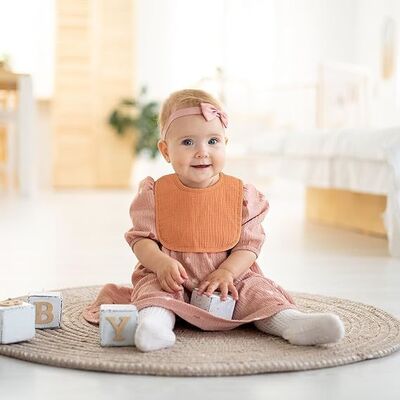 6-Pack Muslin Baby Bibs for Unisex Boys Girls, Cotton Baby Drooling and Teething Bibs