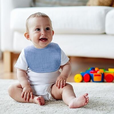 6-Pack Muslin Baby Bibs for Unisex Boys Girls, Cotton Baby Drool Bibs for Drooling and Teething