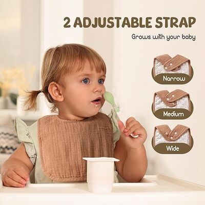 6-Pack Muslin Baby Bibs for Unisex，Cotton Baby Drool Bibs for Drooling and Teething