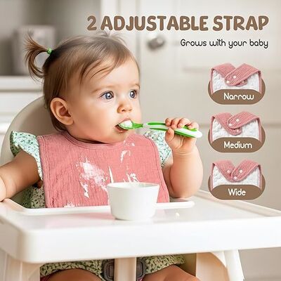 6-Pack Muslin Baby Bibs for Unisex，100%Cotton Baby Drool Bibs with Soft Plush Dots