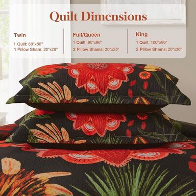 Farmhouse Reversible Lightweight Bedspread Coverlet,Mid Century Microfiber Bedding Quilts Set
