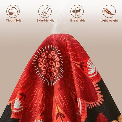 Farmhouse Reversible Lightweight Bedspread Coverlet,Mid Century Microfiber Bedding Quilts Set