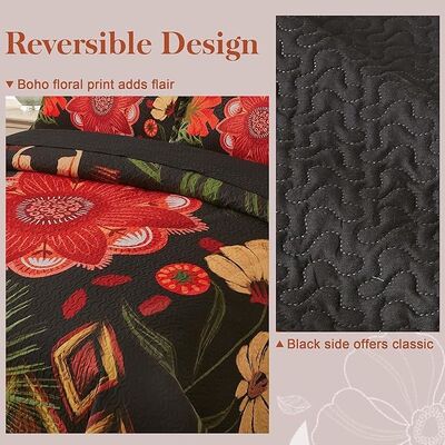 Farmhouse Reversible Lightweight Bedspread Coverlet,Mid Century Microfiber Bedding Quilts Set