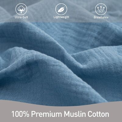 2-Pack Muslin Swaddle Blankets, Neutral Receiving Blanket Swaddling Clothes for Newborn