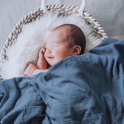 2-Pack Muslin Swaddle Blankets, Neutral Receiving Blanket Swaddling Clothes for Newborn