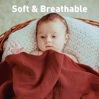 2 Pack Neutral Baby Receiving Blankets, Soft and Breathable Muslin Swaddle Blankets