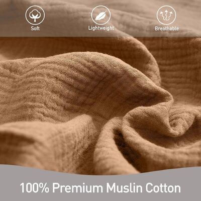 2 Pack Neutral Baby Receiving Blankets, Soft and Breathable Muslin Swaddle Blankets