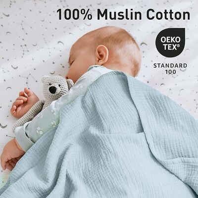 Muslin Swaddle Blankets for Baby, 4-Pack Newborn Receiving Blankets 40 x 38 inches