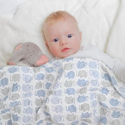 Muslin Swaddle Blankets for Baby, 3-Pack Newborn Receiving Blankets 40 x 38 inches