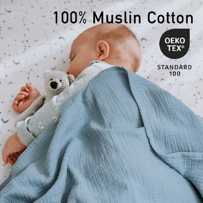 Muslin Swaddle Blankets for Baby, 3-Pack Newborn Receiving Blankets 40 x 38 inches