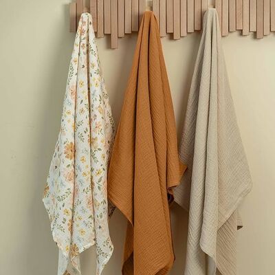 3-Pack Receiving Blanket for Newborn，Muslin Baby Swaddle Blanket with Pastoral Whispers