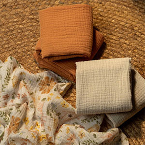 3-Pack Receiving Blanket for Newborn，Muslin Baby Swaddle Blanket with Pastoral Whispers