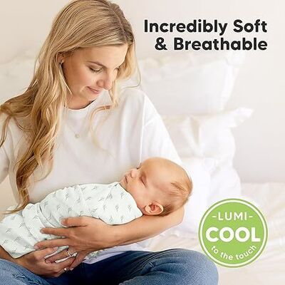  4-Pack Organic Baby Swaddles for Newborns,Muslin Swaddle Blankets with Wild Bloom