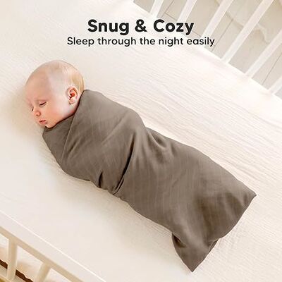 4-Pack Cotton Baby Swaddles for Newborns,Muslin Swaddle Blankets with Nimbus Color