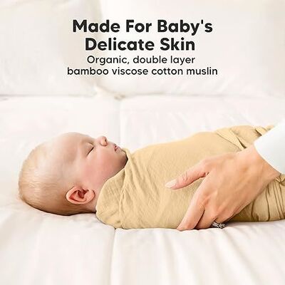 Soft & Breathable Receiving Baby Blankets for Unisex,4-Pack Muslin Swaddle Blankets