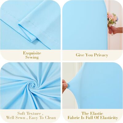 Blue Wedding Arch Backdrop Covers, Round Top Cover For Birthday Party Ceremony
