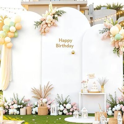 White Arch Covers 3 Set, Arch Backdrop Cover Spandex Wedding Arch Stand Covers