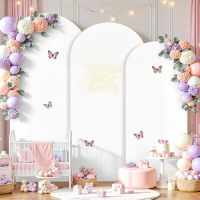 White Arch Covers 3 Set, Arch Backdrop Cover Spandex Wedding Arch Stand Covers