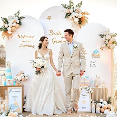 White Arch Covers 3 Set, Arch Backdrop Cover Spandex Wedding Arch Stand Covers