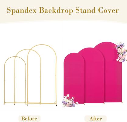 Hot Pink Arch Cover 3 Set,Spandex Fitted  Arch Stand Covers  for  Party Background Decorations