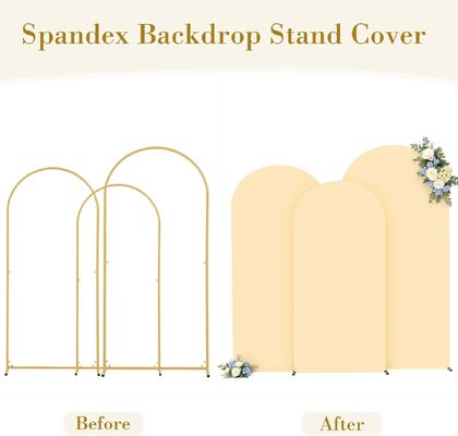 Champagne Arch Covers 3 Piece,Spandex Arch Backdrop Cover for Wedding、 Baby Shower 、Birthday Party 