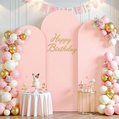 3 Piece Dusty Rose Arch Covers ,Spandex Arch Backdrop Cover for Wedding、 Baby Shower 、Birthday Party 