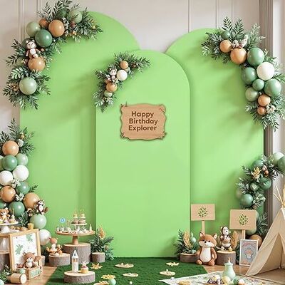 3 Piece Light Sage Green Arch Covers ,Spandex Arch Backdrop Cover for Wedding、 Baby Shower 、Birthday Party 