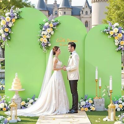 3 Piece Light Sage Green Arch Covers ,Spandex Arch Backdrop Cover for Wedding、 Baby Shower 、Birthday Party 