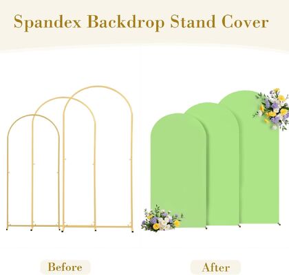 3 Piece Light Sage Green Arch Covers ,Spandex Arch Backdrop Cover for Wedding、 Baby Shower 、Birthday Party 